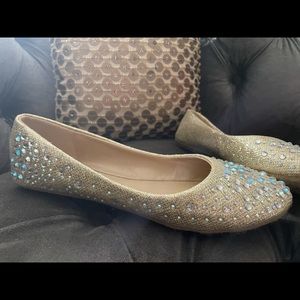 Rhinestone gorgeous gold flats